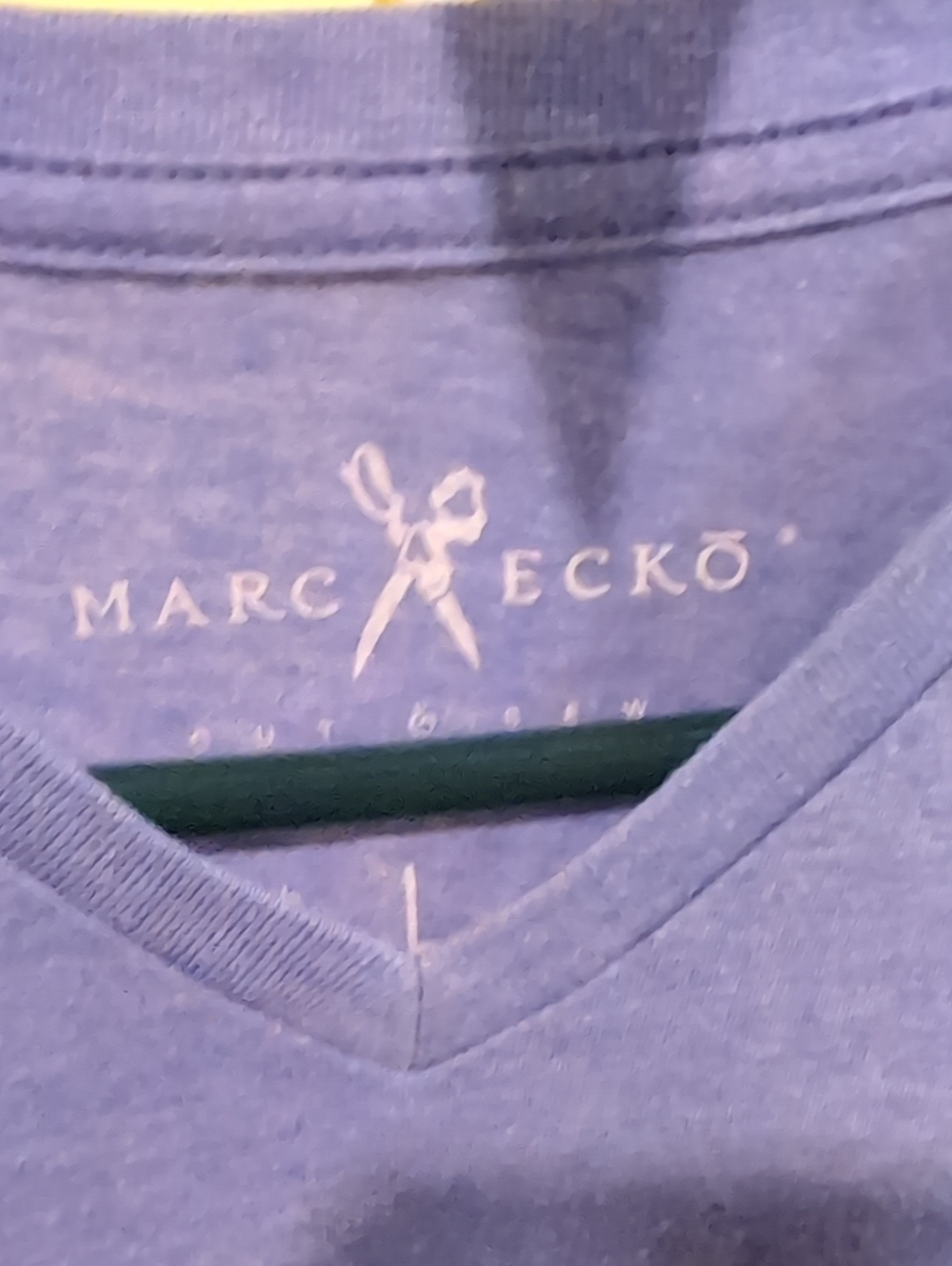 Marc Ecko V-Neck Short Sleeve T-Shirt in Blue - Picture 3 of 4